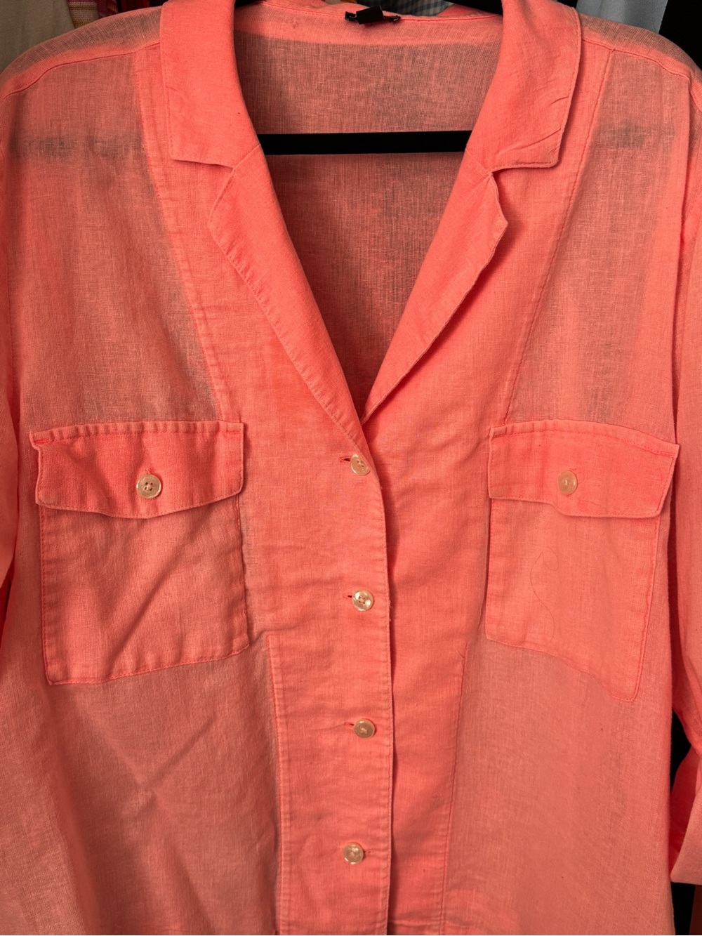J.Crew Linen Utility Jacket in Peach Size 18 Like New